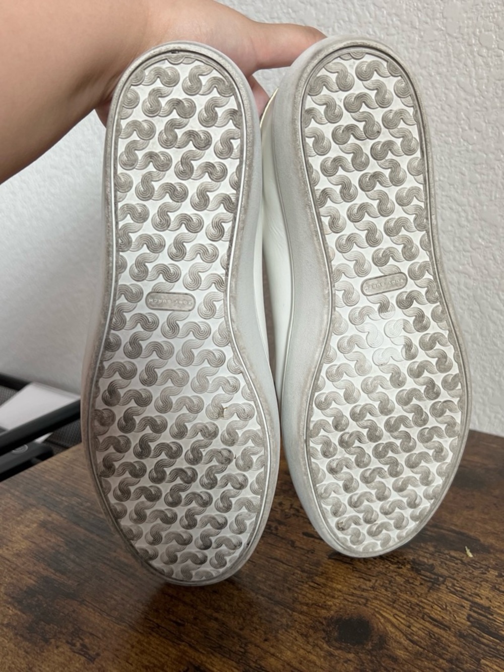 Tory Burch White Leather Low-Top Sneakers with Black Logo Leigh - Picture 5 of 6
